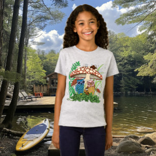 Niedliche Owl Family Pilzregen T-Shirt