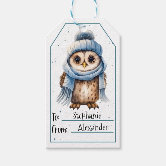 Niedliche Owl Gift Tags Geschenkanhänger (Vorderseite)