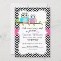 Niedliche Owl Girl Baby Dusche einladen