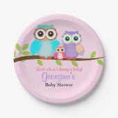 Niedliche Owl Girl Baby Duschpapier Teller (Vorderseite)