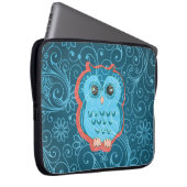 Niedliche Owl Girly Retro Blumenmode Laptopschutzhülle (Vorne Rechts)
