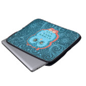 Niedliche Owl Girly Retro Blumenmode Laptopschutzhülle (Vorne Knopf)