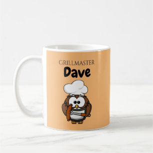 Niedliche Owl Grillmeister Personalisierte Kaffeem Kaffeetasse