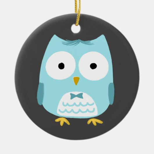 Niedliche Owl Groom Neu verheiratete Ehemännchen Keramik Ornament (Vorne)