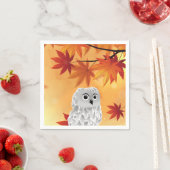Niedliche Owl Herbstlaub Herbst Party Papierplatte Serviette (Beispiel)