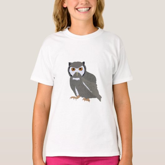 Niedliche Owl Illustration T-Shirt (Vorderseite)