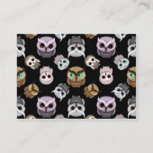 Niedliche Owl-Illustrationen über schwarzem Hinter Visitenkarte (Rückseite)
