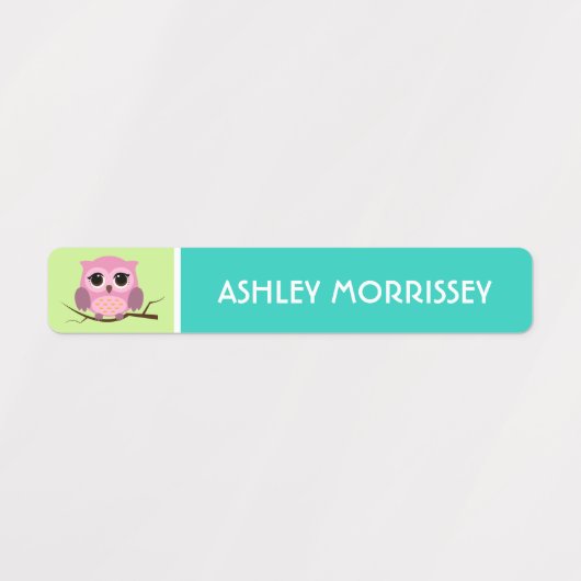 Niedliche Owl Kids Name Labels Etiketten (Design 1)