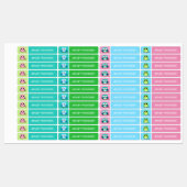Niedliche Owl Kids Name Labels Etiketten (Blatt)