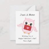 Niedliche Owl Kids Valentinstag Card Mitteilungskarte (Vorderseite)