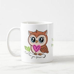Niedliche Owl Liebe Sie für immer anpassbare Tasse