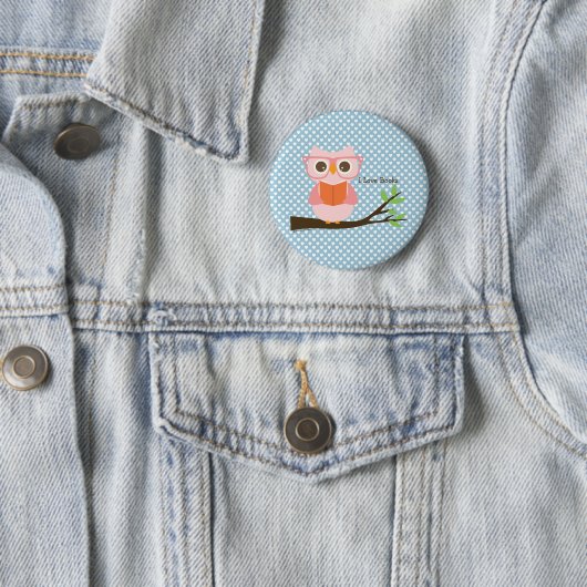 Niedliche Owl Reading Button (Beispiel)