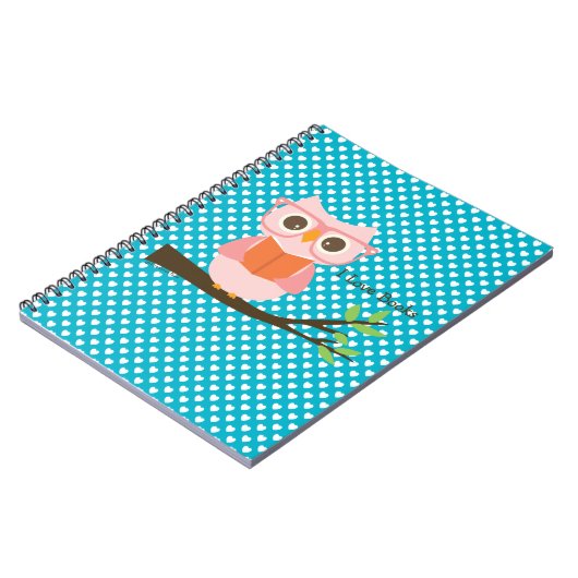 Niedliche Owl Reading Notizblock (Linke Seite)