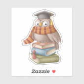 Niedliche Owl School Book Fun Lesen Aufkleber (Blatt)