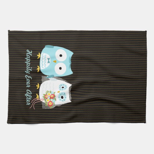 Niedliche Owls Braut und Garten - glücklich für im Handtuch (Horizontal)