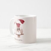 Niedliche Owls Couple Namen Personalisiert Kaffee  Kaffeetasse (Vorderseite Links)