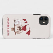 Niedliche Owls Couple Names Personalisiert Case-Mate iPhone Hülle (Rückseite (Horizontal))