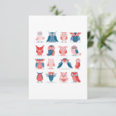 Niedliche Owls Dankeskarte (Stehend Vorderseite)