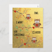 Niedliche Owls | Die Eule, die ich zu Weihnachten  (Vorne/Hinten)