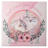 Niedliche Owls Fliese (Vorderseite)