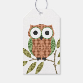 Niedliche Owls-Geschenkmarke Geschenkanhänger