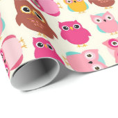 Niedliche Owls Geschenkpapier (Rolleneckpunkt)