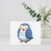 Niedliche Owls gestrichen Postkarte (Stehend Vorderseite)