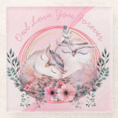 Niedliche Owls Glasuntersetzer (Vorderseite)