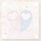Niedliche Owls Glasuntersetzer (Rückseite)