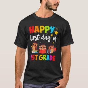 Niedliche Owls glücklich ersten Tag 1. Klasse T-Shirt