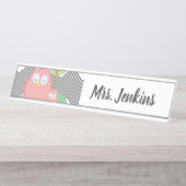 Niedliche Owls Grundschullehrer Schreibtisch Namen Schreibtischnamensplakette (Vorderseite )