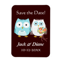 Niedliche Owls Hochzeit Braut und Bräutigam Save t