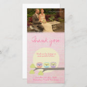 Niedliche Owls Hochzeit danke Ihnen Foto-Karte (Vorne/Hinten)