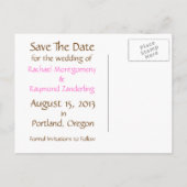 Niedliche Owls Hochzeit Speichern Sie die Datumska Ankündigungspostkarte (Rückseite)