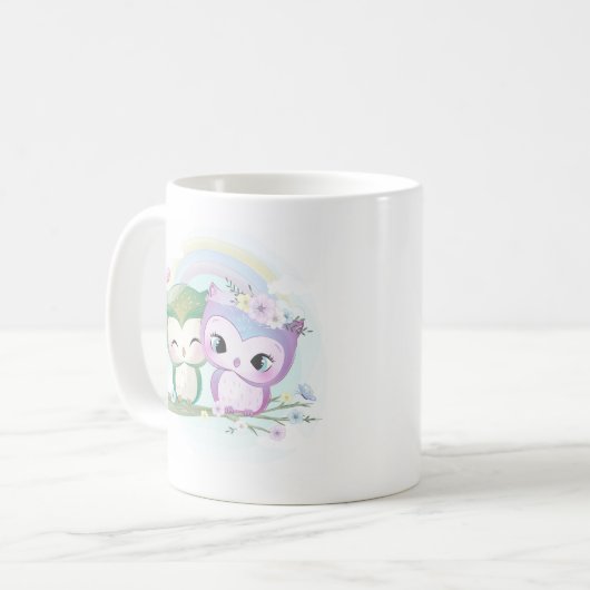 Niedliche Owls Kaffeetasse (Vorderseite Links)