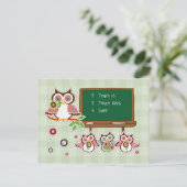 Niedliche Owls Lehrerbewertung Postkarte (Stehend Vorderseite)