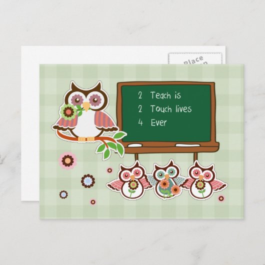 Niedliche Owls Lehrerbewertung Postkarte (Vorne/Hinten)
