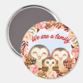Niedliche Owls Magnet (Vorderseite/Rückseite)