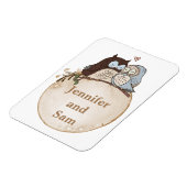 Niedliche Owls Personalisierte Hochzeitsmagnete Magnet (Linke Seite)