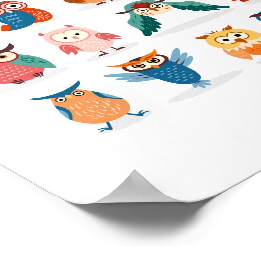 Niedliche Owls Poster (Ecke)