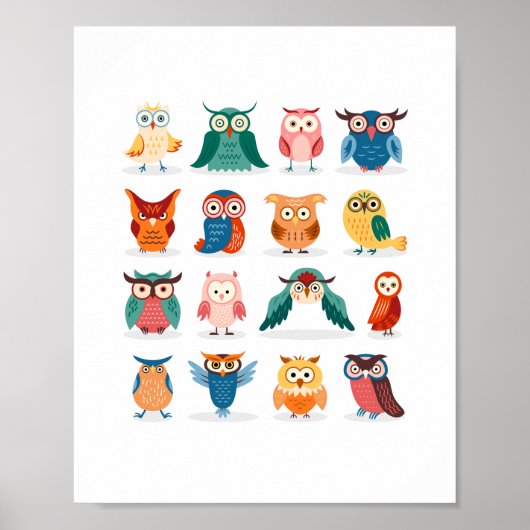 Niedliche Owls Poster (Vorne)