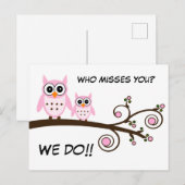 Niedliche Owls Postkarte (Vorne/Hinten)