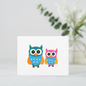 Niedliche Owls Postkarte (Stehend Vorderseite)