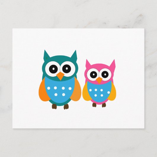 Niedliche Owls Postkarte (Vorderseite)
