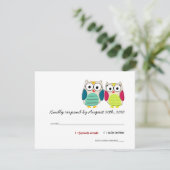 Niedliche Owls RSVP-Karten RSVP Karte (Stehend Vorderseite)
