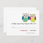 Niedliche Owls RSVP-Karten RSVP Karte (Vorne/Hinten)