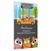 Niedliche Owls Schule Bus Personalisiert Lehrer Klemmbrett (Rechts)