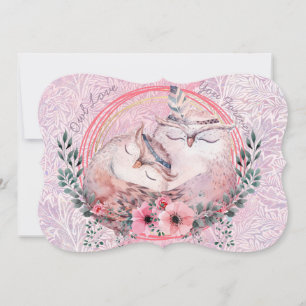 Niedliche Owls-Urlaubskarte Feiertagskarte