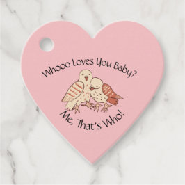 Niedliche Owls Wer Lieben Sie Baby? Babyparty Geschenkanhänger