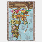 Niedliche Owls Winter Schneeflocken Decke (Vorderseite Vertikal)
